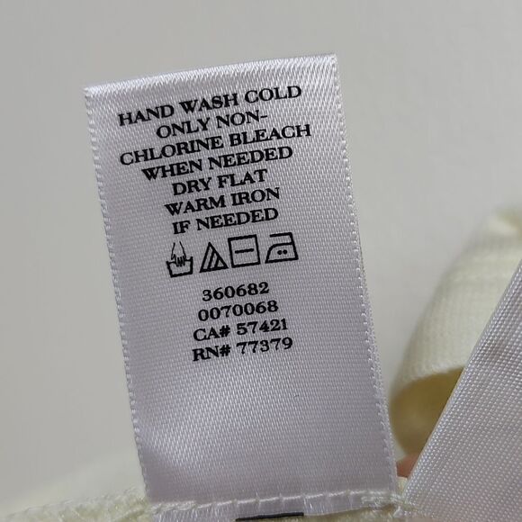 Ann Taylor Peter Pan Lace Collar Linen Top Semi Sheer Light Yellow Size M NWT - Picture 9 of 10